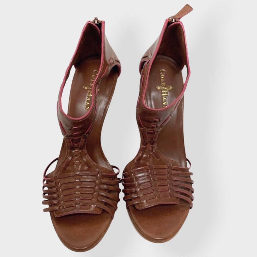 Cole Haan Nike Air Leather T-strap Heels - Size 8